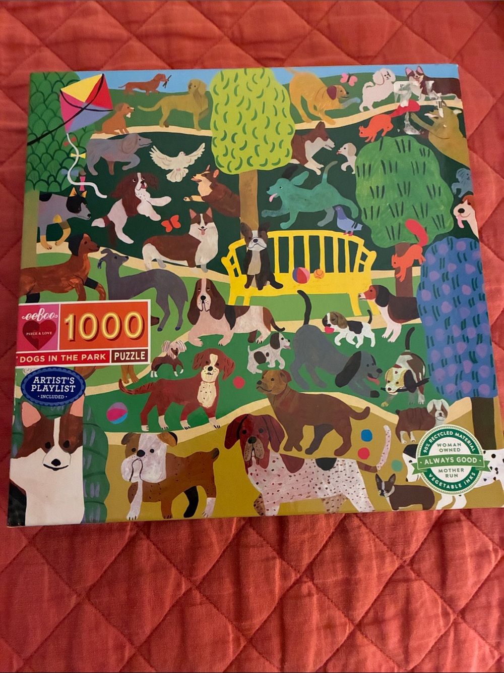 eeBoo Dogs in the Park 1000-Piece Jigsaw Puzzle - Multicolor